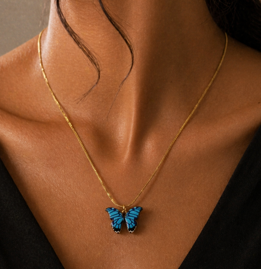 Premium Butterfly Necklace for Women – Elegant Lightweight Pendant Jewelry 💖