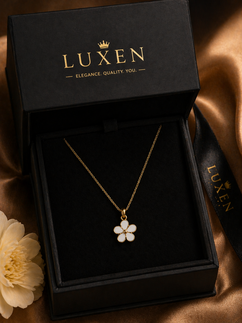 Luxury Flower Pendant Necklace – Premium Gold Plated Elegant Jewelry for Women
