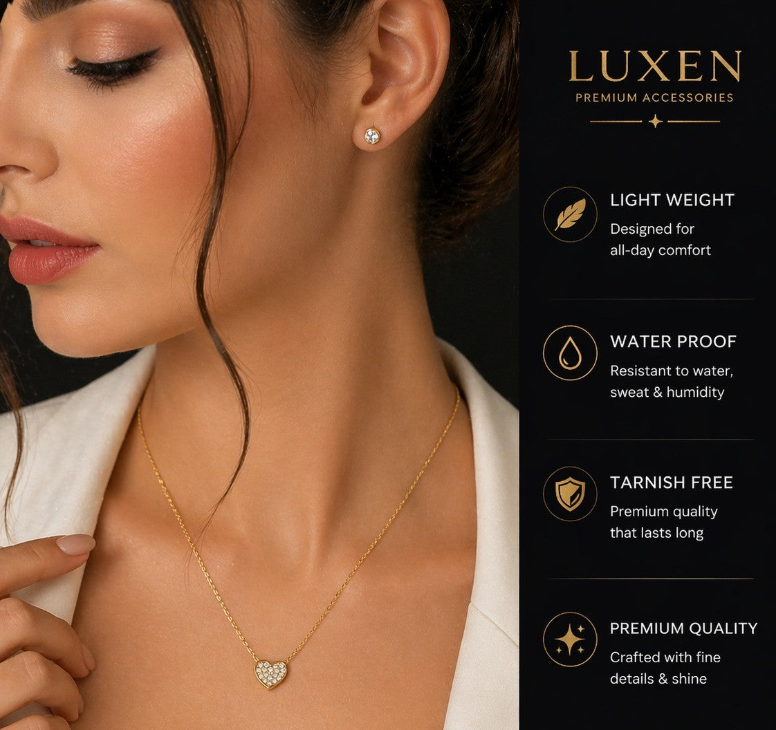 Good Looking Heart Pendant Necklace – Premium Gold Finish | Elegant Gift for Her