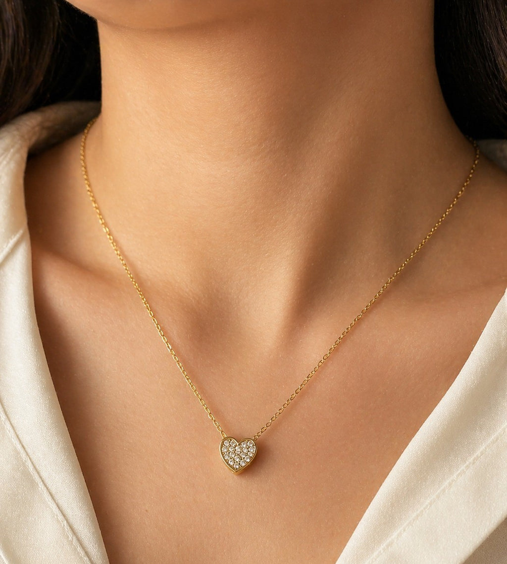 Good Looking Heart Pendant Necklace – Premium Gold Finish | Elegant Gift for Her