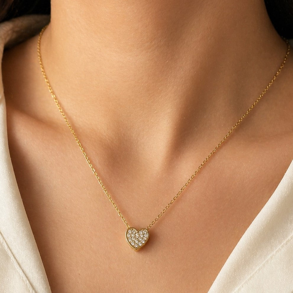 Good Looking Heart Pendant Necklace – Premium Gold Finish | Elegant Gift for Her